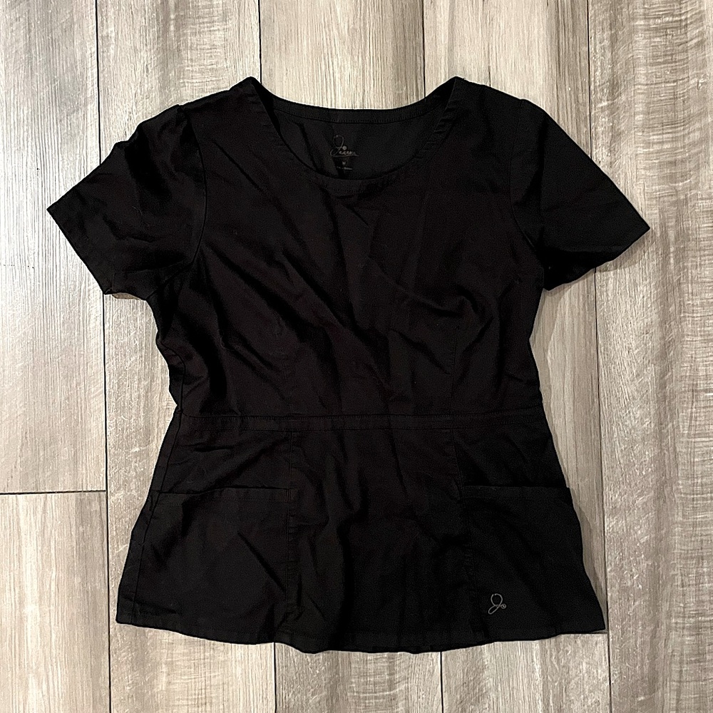 JAANUU Scrub Top, Black - Size M